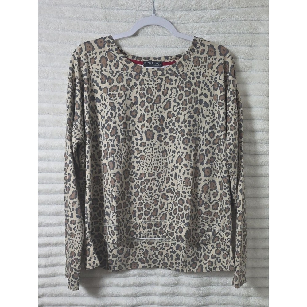PJ Salvage Tan Leopard Print Long Sleeve Top - Picture 2 of 5